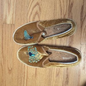 Soludos velour peacock slides - 8